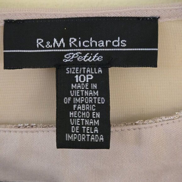 R & M Richards Beaded Neck 3 Piece Long Pant Set Size 10p - Picture 15 of 16